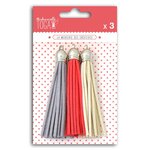 3 pompons suédine 6 cm - eté