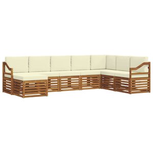vidaXL Ensemble de canapés d'extérieur 8 pc Naturel et Crème