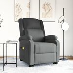 vidaXL Fauteuil de massage inclinable Gris foncé Tissu