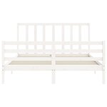 vidaXL Cadre de lit avec tête de lit blanc 160x200 cm bois massif