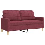 vidaXL Ensemble de canapés 4 Pièces avec repose-pied rouge bordeaux tissu
