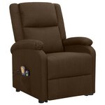vidaXL Fauteuil de massage Marron foncé Tissu