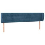 vidaXL Tête de lit avec oreilles Bleu foncé 183x23x78/88 cm Velours