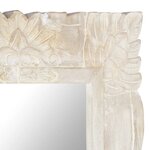 vidaXL Miroir Blanc 110x50 cm Bois de manguier massif