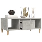 vidaXL Table basse Gris béton 90x50x36 5 cm Bois d'ingénierie