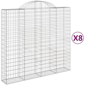 vidaXL Paniers à gabions arqués 8 Pièces 200x50x180/200 cm Fer galvanisé
