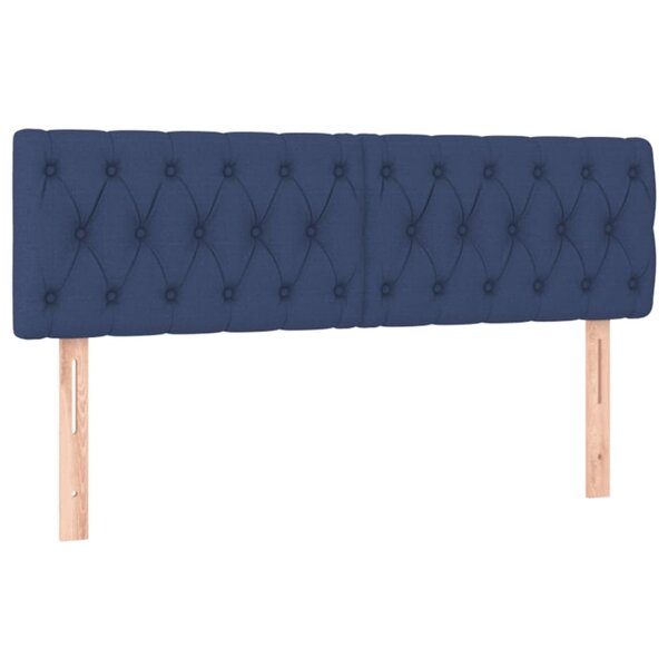 vidaXL Têtes de lit 2 Pièces Bleu 72x7x78/88 cm Tissu