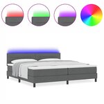 vidaXL Lit à ressorts avec matelas Gris foncé 200 x 200 cm tissu