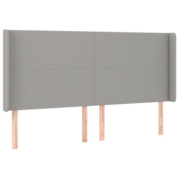 vidaXL Tête de lit avec oreilles Gris clair 183x16x118/128 cm Tissu