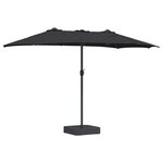 vidaXL Parasol de jardin Noir 385 x 209 x 244 cm Polyester