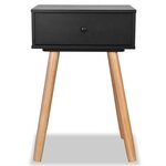 vidaXL Table de chevet 2 Pièces Bois de pin massif 40 x 30 x 61 cm Noir