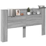 vidaXL Armoire tête de lit avec LED sonoma gris 180x16 5x103 5 cm
