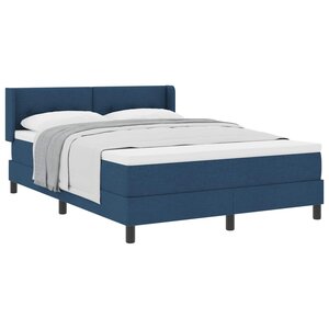 vidaXL Lit à ressorts avec matelas Bleu 190 x 140 cm Polyester