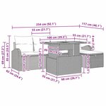 vidaXL Ensemble de Canapés de Jardin 6 Pièces avec Coussins Beige Rotin Poly
