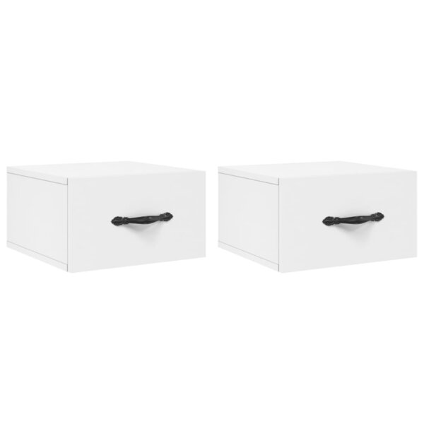 vidaXL Tables de chevet murales 2 Pièces blanc 35x35x20 cm