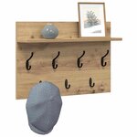 vidaXL Porte-manteau mural chêne artisanal 60 x 40 x 12 cm
