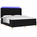 vidaXL Lit à ressorts avec matelas Noir 140 x 200 cm tissu