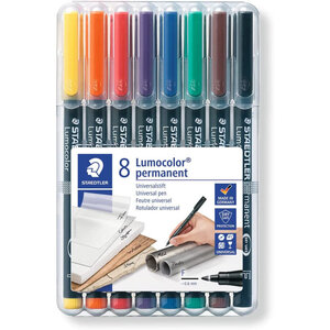 8 feutres d'écriture - Indélébile - Permanent - Toutes surfaces - Pointe fine - Staedtler
