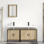 vidaXL Ensemble de meubles de salle de bain de 3 pièces en bois d'ingénierie chêne