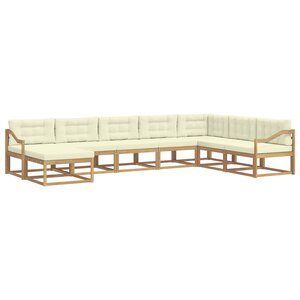 vidaXL Ensemble de canapés d'extérieur 8 Pièces Blanc et crème