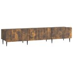 vidaXL Meuble TV Chêne fumé 147 x 34 5 x 32 cm Bois d'ingénierie