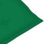 vidaXL Chaises de jardin lot de 4 avec coussins vert Bois teck solide