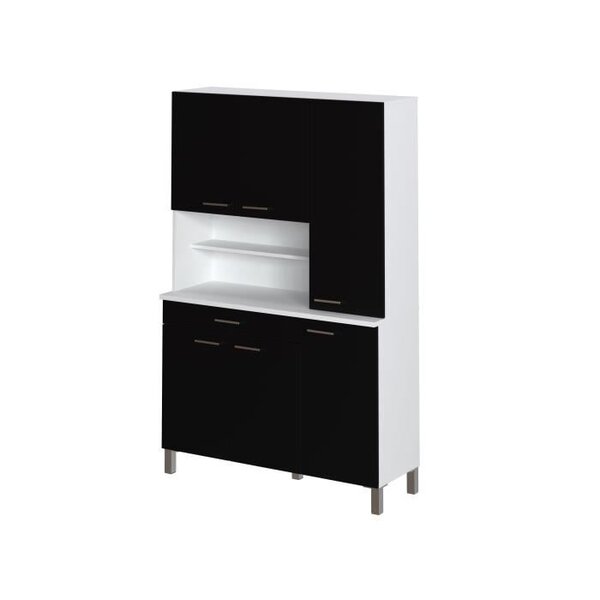 TACOMA Buffet de cuisine L 120 cm - Noir mat
