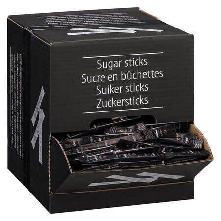 Sucre blanc en poudre - Boîte distributrice de 500 sticks de 4 g (paquet 500 unités)