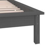 vidaXL Cadre de lit à LED sans matelas gris 90x190 cm bois massif