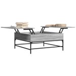 vidaXL Table basse sonoma gris 95x95x45 cm bois d'ingénierie et métal