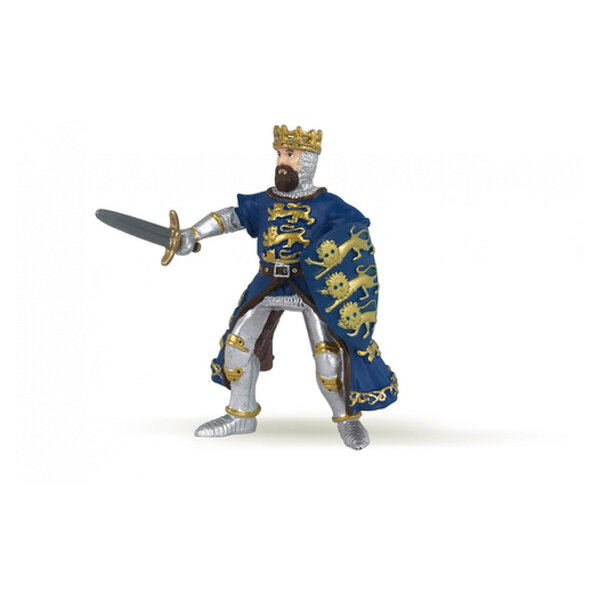 Figurine du Roi Richard Coeur de Lion en Bleu - Héros Médiéval