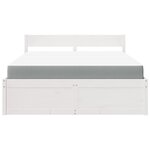 vidaXL Lit avec tiroirs et matelas blanc 140x200 cm bois massif de pin