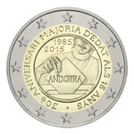 2 euros commémorative Andorre 2015 BU - Majorité civile à 18 ans.
