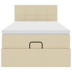 vidaXL Cadre de lit ottoman avec matelas crème 80x200 cm tissu
