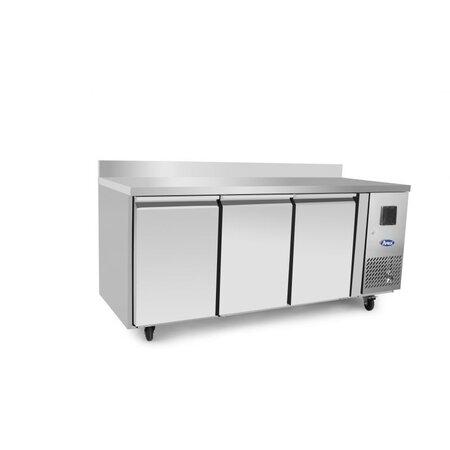 Table réfrigérée négative 3 portes avec dosseret - profondeur 600 - atosa - r290 - acier inoxydable33501795pleine x600x940mm