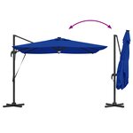 vidaXL Parasol déporté Roma de avec LEDs Bleu Azur 286x285x270 cm Aluminium