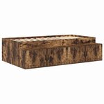 vidaXL Cadre de lit avec rangement Chêne fumé 234 x 103 x 53.5 cm