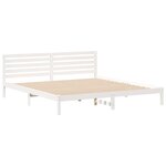 vidaXL Cadre de lit Blanc 200 x 220 cm Bois massif en pin