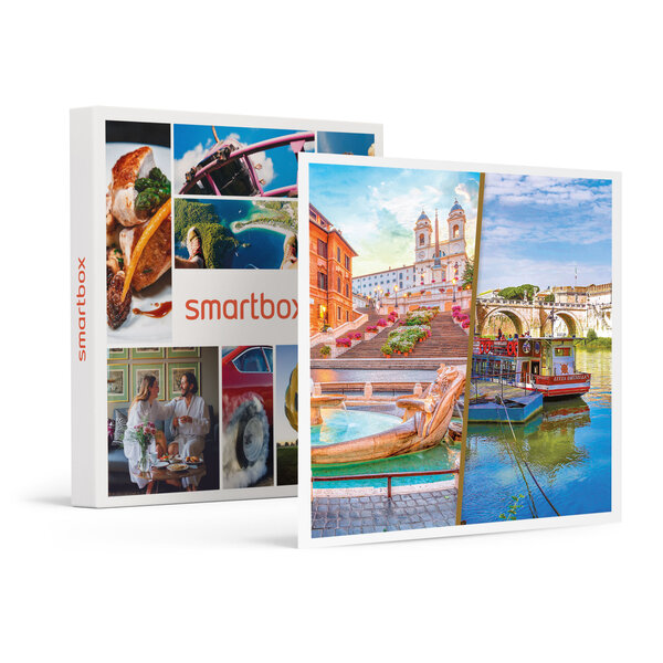 SMARTBOX - Coffret Cadeau Séjour à Rome avec balade romantique en bateau d'1h15 sur le Tibre -  Multi-thèmes