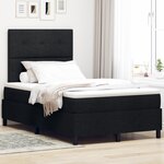 vidaXL Lit à sommier avec matelas noir 120x200 cm en tissu