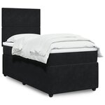 vidaXL Sommier à lattes de lit avec matelas Noir 90x190 cm Velours