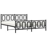 vidaXL Cadre de lit métal sans matelas avec pied de lit noir 183x213cm