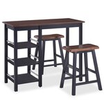 vidaXL Assortiment de bar 3 Pièces MDF Noir