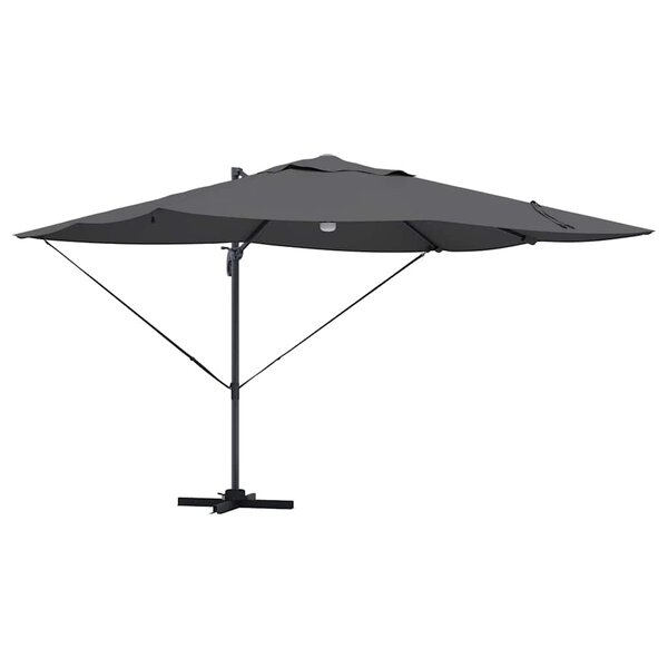vidaXL Parasol Roma à Bras Déporté Anthracite  Noir 352 x 251 x 265 cm