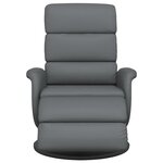 vidaXL Fauteuil inclinable avec repose-pieds gris similicuir