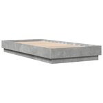 vidaXL Cadre de lit avec LED Gris béton 80 x 200 cm Bois d'ingénierie