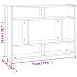 vidaXL Étagère murale Sonoma gris 75x16x55 cm Bois d'ingénierie