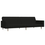 vidaXL Canapé-lit à 2 places noir tissu