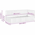 vidaXL Cadre de lit d'angle Gris clair 90 x 200 cm Velours