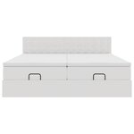 VidaXL Cadre de lit ottoman avec matelas blanc 160x200 cm similicuir